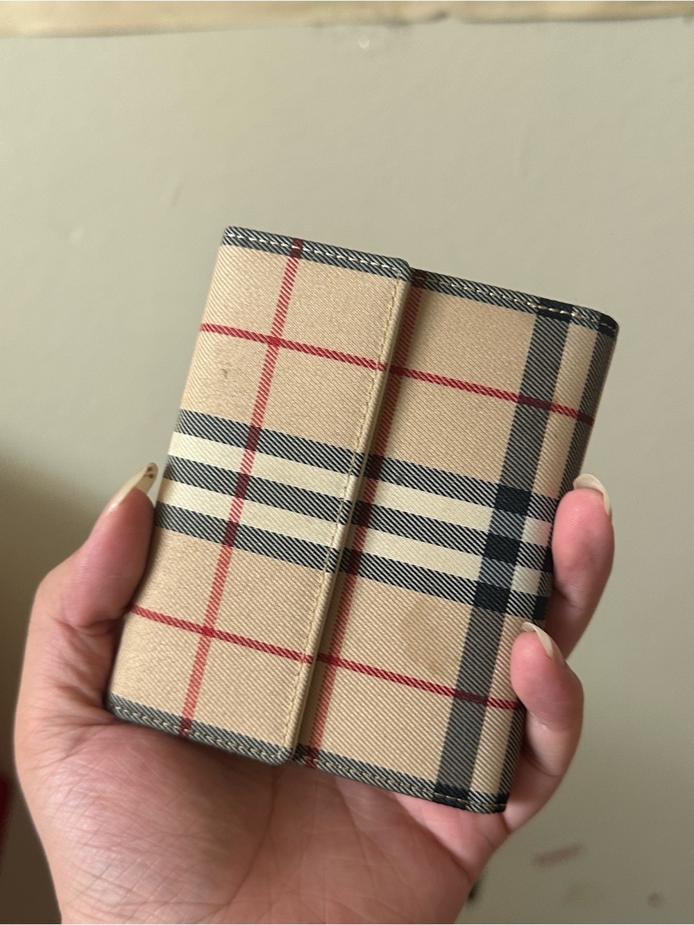 Burberry inspired Beige Nova Check Card Holder Wallet